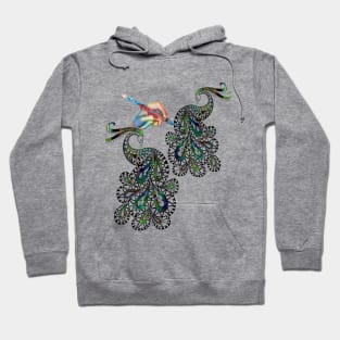 Adult  Coloring  in Art Peacock doodle Hoodie